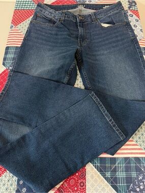 Izod Women's Straight Leg Dark Blue Denim Jeans